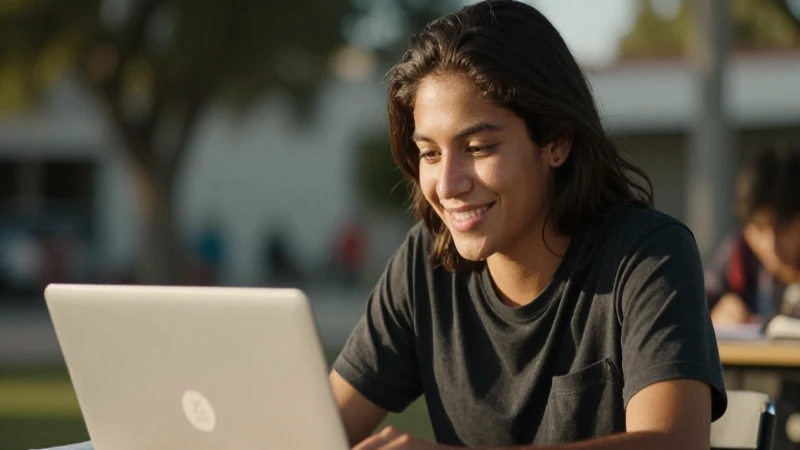 ACTUALIZAR DATOS: ¡Descubre cómo conseguir tu BECA! 8 Joven mestiza sonríe bajo la cálida luz