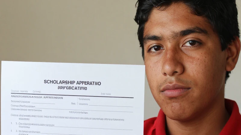 Solicitud de beca, estudiante mestizo, luz cálida