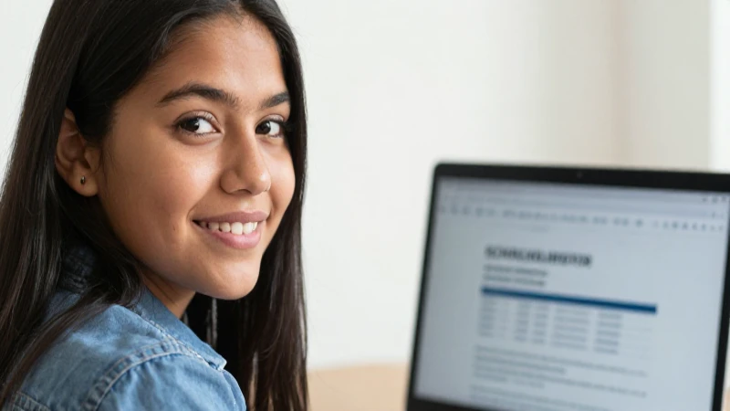 Becas Benito Juárez 2026: Cómo Obtener tu Cita Rápidamente 2 Joven mexicana, sonriente, con beca en pantalla