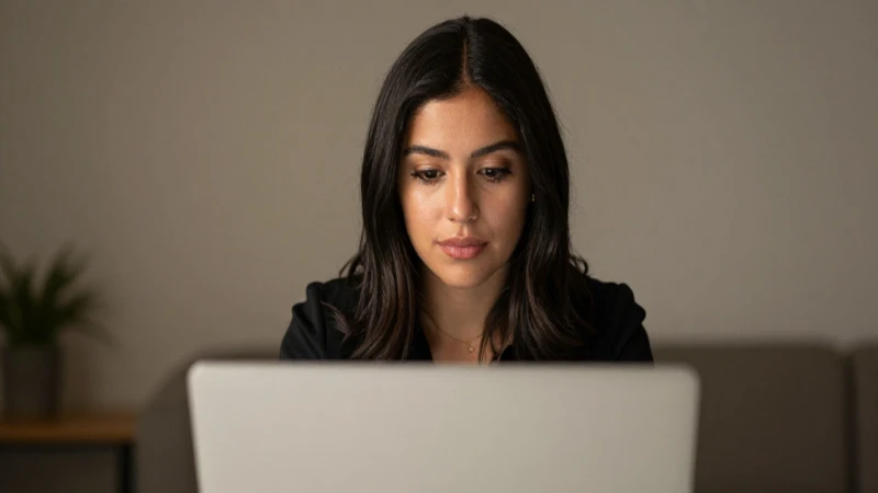 Becas Benito Juárez 2026: Cómo Obtener tu Cita Rápidamente 4 Joven mestiza usa laptop con luz cálida