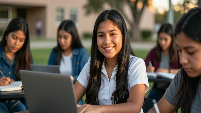 Beca de MANUTENCIÓN: Qué Sorpresas Traerá 2026 2 Estudiantes mestizos disfrutan el cálido atardecer universitario