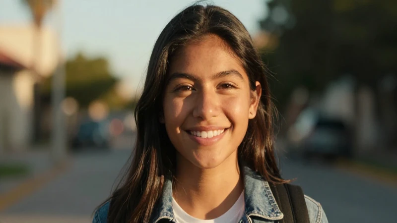Joven mexicana sonríe al sol