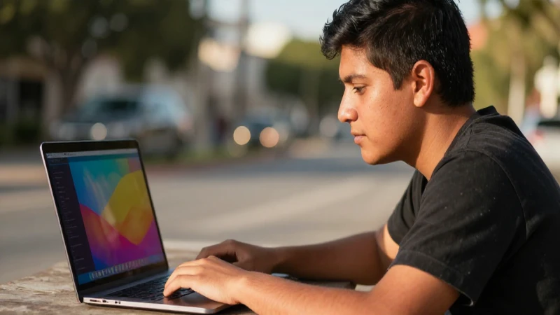 BECAS BENITO JUÁREZ: ¡Descubre la PREPA EN LÍNEA SEP! 8 Estudiante mestizo, sol y laptop brillante