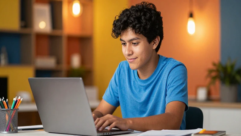 Buscador De Estatus 2026: Descubre Tu BECA AHORA 7 Estudiante mestizo estudia bajo luz cálida