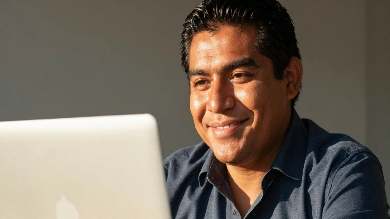 Sonrisa confiada, etnia mexicana, luz cálida