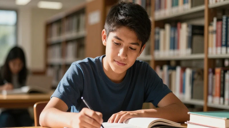 Estudiante mexicana, enfocada y esperanzada, estudia