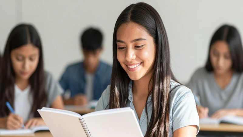 Estudiante mexicana sonríe bajo la luz cálida