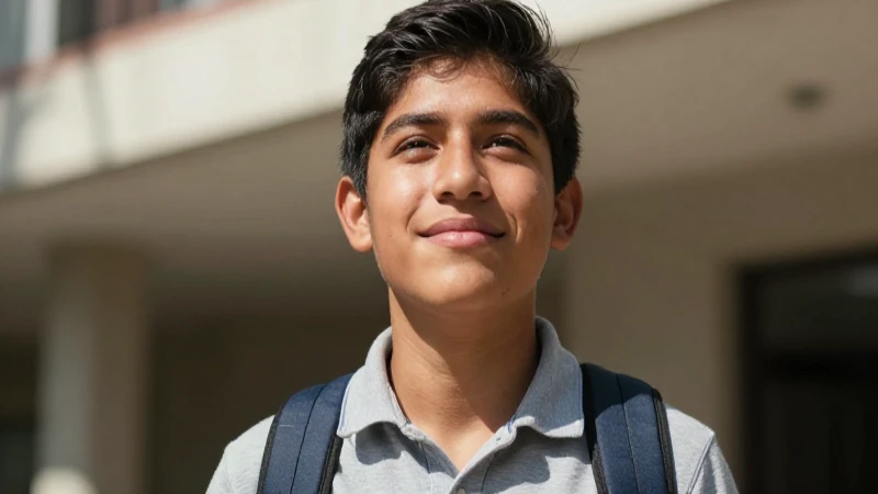 Joven estudiante mexicana, soleada y esperanzada