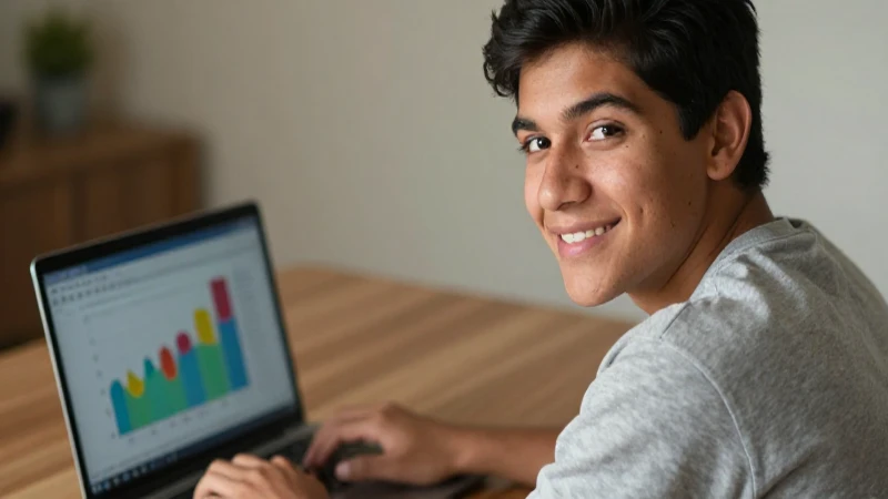 Consulta tu Beca Rita Cetina 2026: ¡Descubre tus Pagos! 3 Joven mexicano, laptop, esperanza y luz cálida