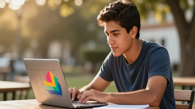 REGISTRO Beca Rita Cetina: ¡DESCUBRE cómo hacerlo! 2 Joven mexicano estudia al aire libre, iluminado cálidamente