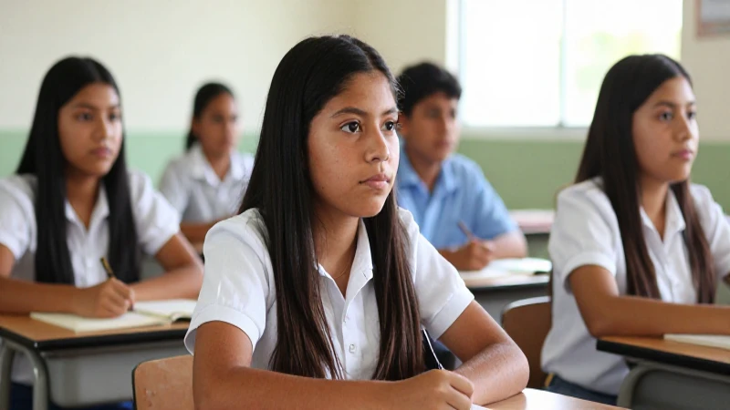 DELEGACIÓN Becas Benito Juárez: ¡Descubre OPORTUNIDADES! 6 Estudiantes mestizos en clase, luz cálida