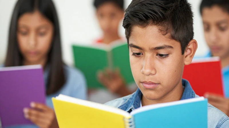 Entrega de TARJETAS: ¡JÓVENES Escribiendo el FUTURO! 8 Jóvenes mestizos, estudiantes con luz cálida y vibrante
