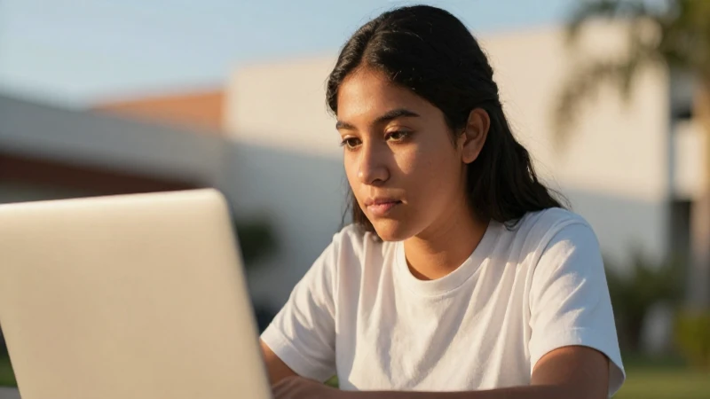 BECAS BENITO JUÁREZ 2026: ESTÁS LISTO PARA EL REGISTRO 3 Joven mestiza, laptop, luz cálida y vibrante