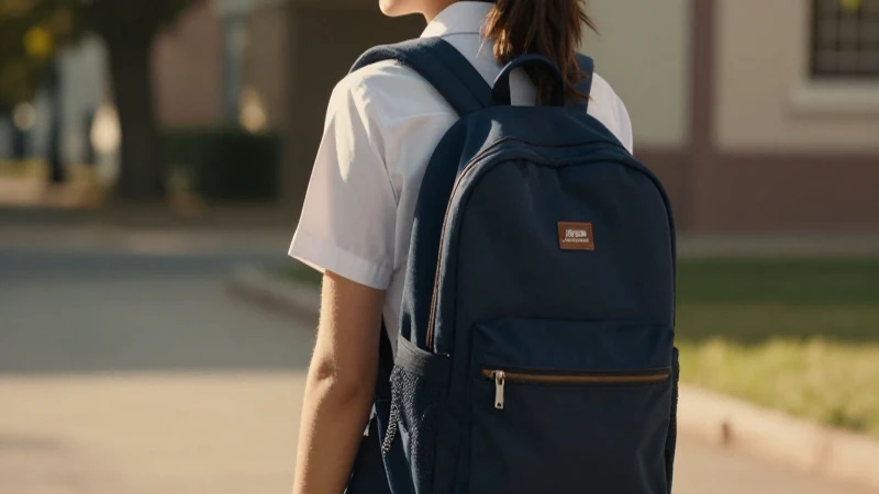 Niña uniforme escolar, luz cálida y detallada