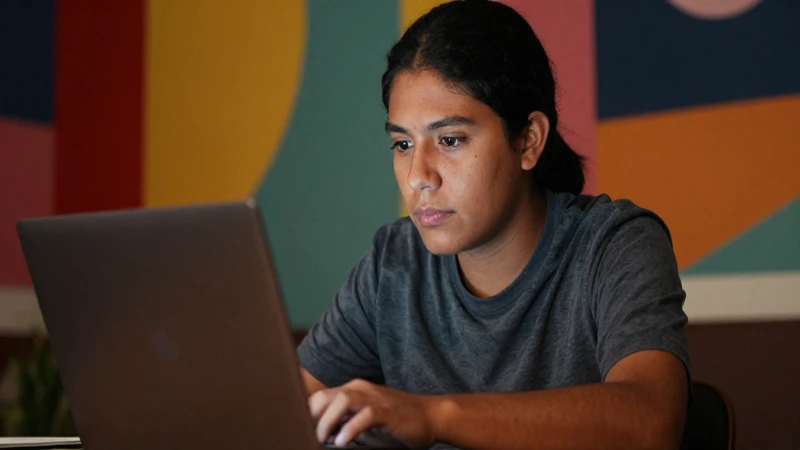 Ventanilla Virtual: ¡DESCUBRE BECAS Benito Juárez 2026! 3 Estudiante mestiza usa laptop con luz cálida