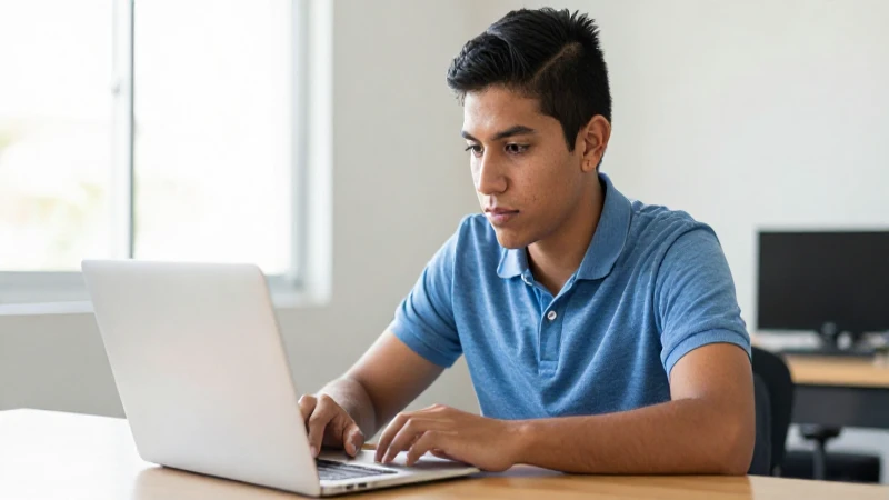Ventanilla Virtual: Guía Definitiva para SOLICITAR tu BECA 2026 6 Estudiante mexicano, cálido y luminoso, con laptop