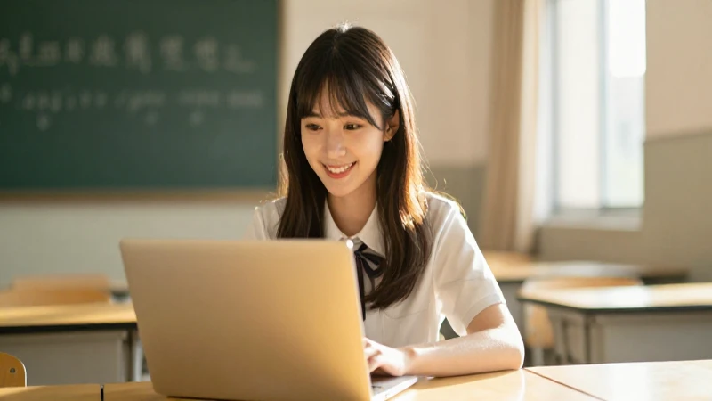 Ventanilla Virtual: Guía Definitiva para SOLICITAR tu BECA 2026 2 Estudiante sonríe con su laptop iluminada
