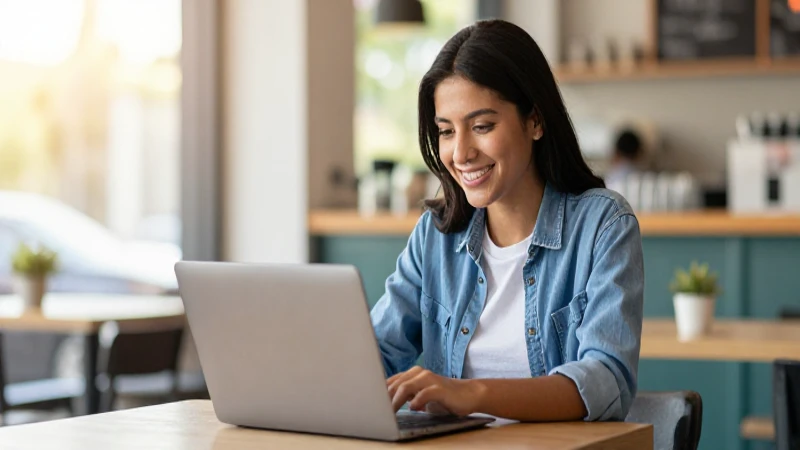 Becas 2026 de LLAVE MX: Transformar tu Futuro Te Espera 8 Joven estudiante mexicana sonríe en una cafetería luminosa